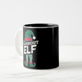 Die Workout-Elf-Gruppe passt Weihnachten in die Fa Zweifarbige Tasse (Vorderseite Links)