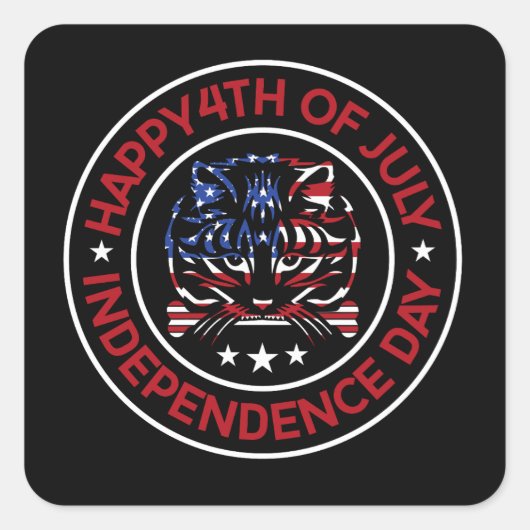 Die Worte 4. Juli Quadratischer Aufkleber (Vorderseite)