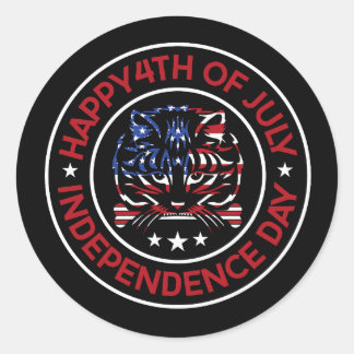 Die Worte 4. Juli Runder Aufkleber