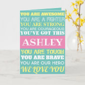 Die Worte der Ermutigung werden bald gut Aquamarin Karte (Gelbe Blume)