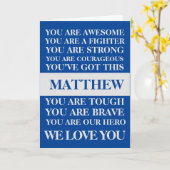 Die Worte der Ermutigung werden bald gut blau und  Karte (Gelbe Blume)