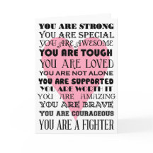 Die Worte der Ermutigung werden gut oder die Krebs