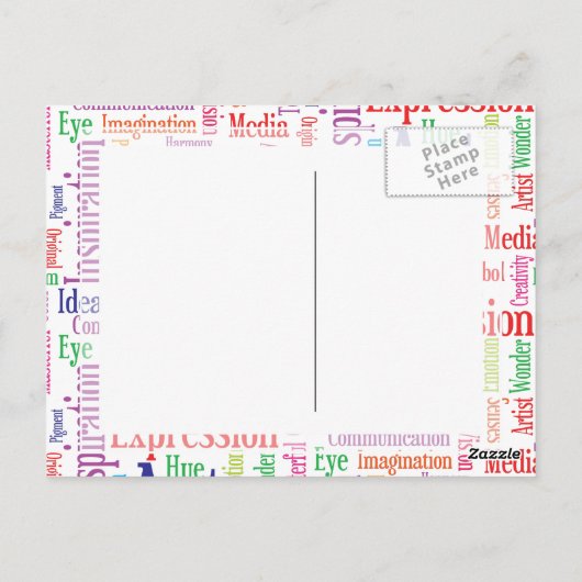 Die Worte des kreativen Künstlers oder Designers Postkarte (Rückseite)