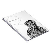 Die Wörter stellen das Mann-Notizbuch | her, zu Notizblock (Rechte Seite)