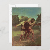 Die Wrestler, 1853 Postkarte (Vorne/Hinten)