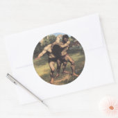 Die Wrestler Runder Aufkleber (Umschlag)