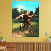 Die Wrestler von Gustave Courbet (1853) Leinwanddruck (Insitu (Wohnzimmer))