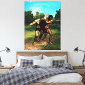 Die Wrestler von Gustave Courbet (1853) Leinwanddruck (Insitu (Schlafzimmer))