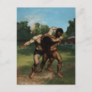 Die Wrestler von Gustave Courbet 1862 Postkarte