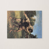 Die Wrestler von Gustave Courbet Puzzle (Horizontal)