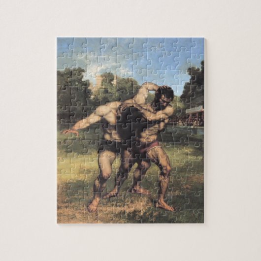 Die Wrestler von Gustave Courbet Puzzle (Vertikal)