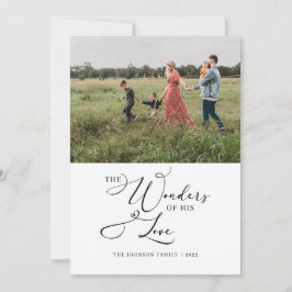 Die Wunder seiner Liebe Foto Typografie Moderne Feiertagskarte