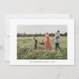 Die Wunder seiner Liebe Foto Typografie rot Feiertagskarte