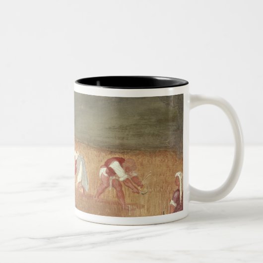 Die Wunder von St. Clare von Assisi Zweifarbige Tasse (Rechts)