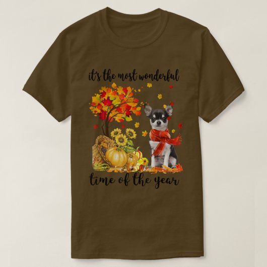 Die wunderbarste Herbstzeit Chihuahua Pumpk T-Shirt (Design vorne)