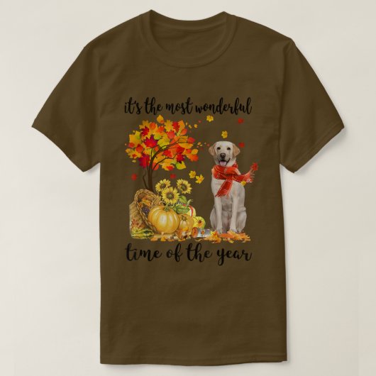 Die wunderbarste Herbstzeit Labrador Pumpki T-Shirt (Design vorne)