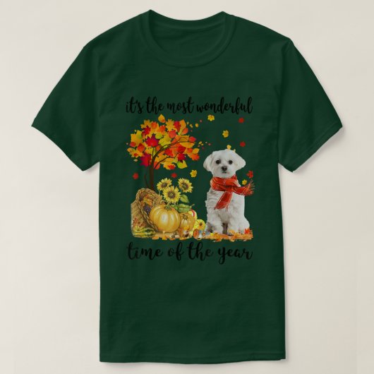 Die wunderbarste Herbstzeit maltesischer Kürbis T-Shirt (Design vorne)