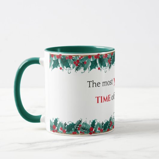 Die wunderbarste Zeit der Weihnachtszeit der Tasse (Links)