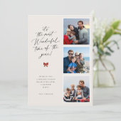 Die wunderbarste Zeit des Fotos Feiertagskarte (Stehend Vorderseite)