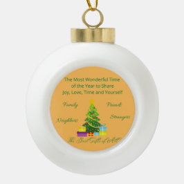 Die wunderbarste Zeit des Jahres auf einem Ornamen Keramik Kugel-Ornament