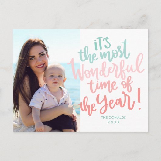 Die wunderbarste Zeit des Jahres | Blue HOLIDAY Fo Postkarte (Vorderseite)