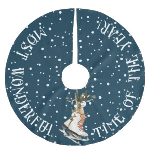 Die wunderbarste Zeit des Jahres, Eis-Skate und Sc Polyester Weihnachtsbaumdecke