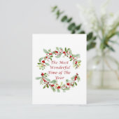 Die wunderbarste Zeit des Jahres Feiertagskarte (Stehend Vorderseite)