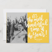 Die wunderbarste Zeit des Jahres | Gelbes Foto Einladung (Vorderseite)