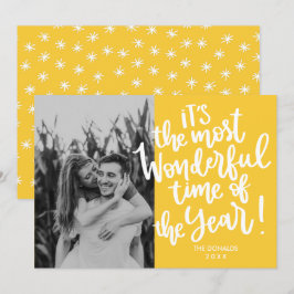 Die wunderbarste Zeit des Jahres | Gelbes Foto Einladung