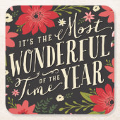 Die wunderbarste Zeit des Jahres Rechteckiger Pappuntersetzer (Vorderseite)