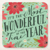 Die wunderbarste Zeit des Jahres Rechteckiger Pappuntersetzer (Vorderseite)