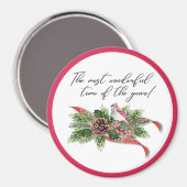 Die wunderbarste Zeit des Jahres Weihnachten 3" Magnet (Vorderseite/Rückseite)