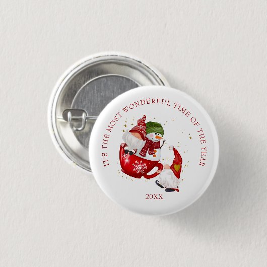 Die wunderbarste Zeit des Jahres Weihnachten-Genom Button (Vorne & Hinten)