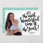 Die wunderbarste Zeit des Jahres | Weißes Foto Einladung (Vorne/Hinten)