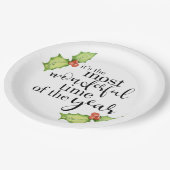 Die wunderbarste Zeit des Weihnachtsangebots Pappteller (Schrägansicht)