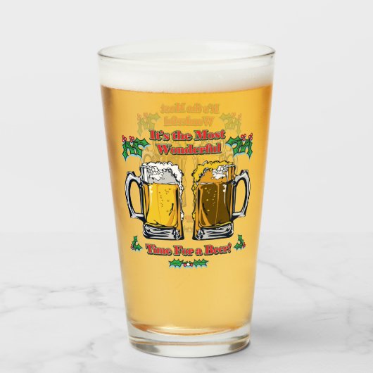 Die wunderbarste Zeit für ein Bier Glas (Vorne (Gefüllt))