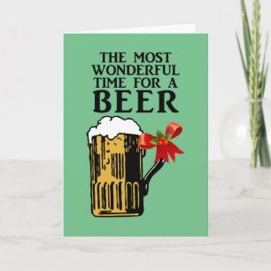 Die wunderbarste Zeit für eine Bier-Karte Feiertagskarte