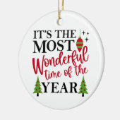 Die wunderbarste Zeit Keramik Ornament (Links)