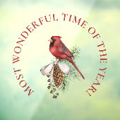 Die wunderbarste Zeit, Weihnachten am Roten Kardin Fensteraufkleber (Blatt 3)