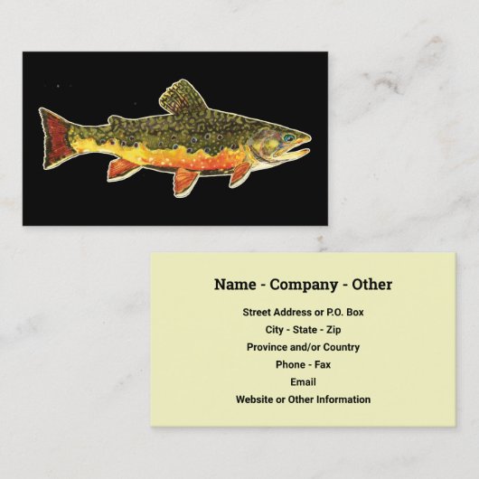 Die wunderschöne Bachforelle, der Fisherman Visitenkarte (Vorne/Hinten)