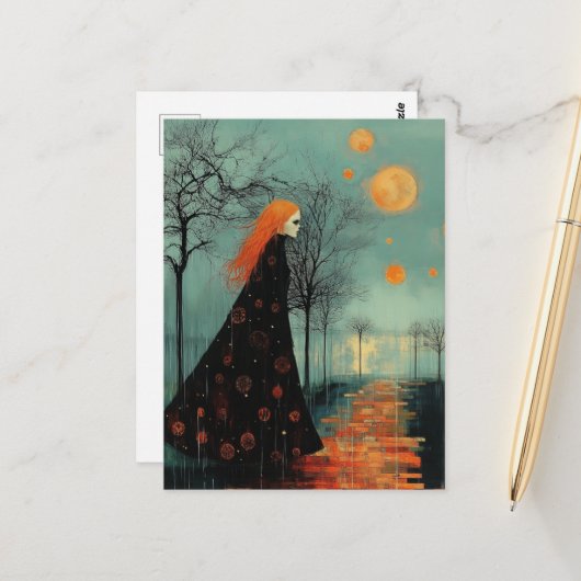 Die wunderschöne Dame mit dem roten Haar und viele Postkarte (Vorderseite/Rückseite Beispiel)