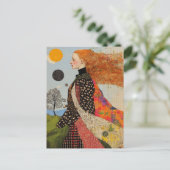 Die wunderschöne Dame mit Rothaarkissen Postkarte (Stehend Vorderseite)