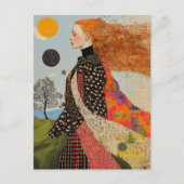 Die wunderschöne Dame mit Rothaarkissen Postkarte (Vorderseite)