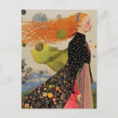 Die wunderschöne Dame mit Rothaarkissen Postkarte (Vorderseite)