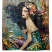 Die wunderschöne Meerjungfrau-Collage Duschvorhang (Vorderseite)