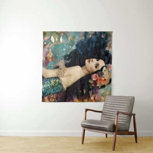 Die wunderschöne Meerjungfrau-Collage Wandteppich (Beispiel (Horizontal))