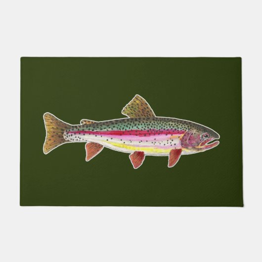 Die wunderschöne Regenbogenforelle ist ein freundl Fußmatte (Vorderseite)