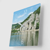 Die wunderschönen Felsen. Bulgarien Quadratische Wanduhr (Winkel)