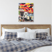 Die wunderschönen Regenschirme der Stadt Quebec Leinwanddruck (Insitu (Schlafzimmer))
