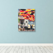 Die wunderschönen Regenschirme der Stadt Quebec Leinwanddruck (Insitu (Holzboden))